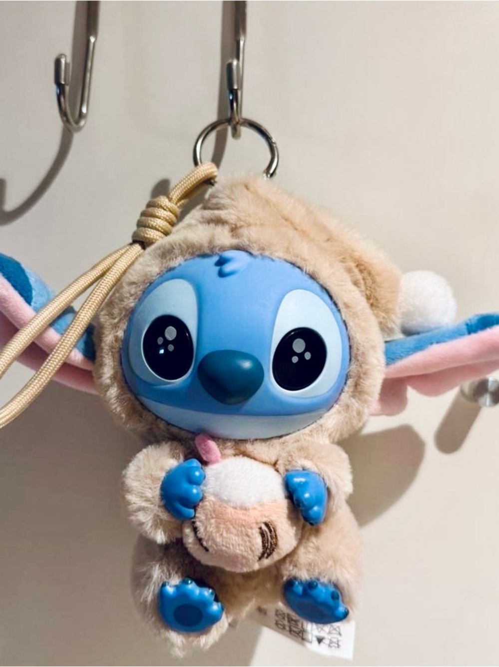 Disney Miniso Stitch Plush Keychain Eat Before You Sleep Collectible